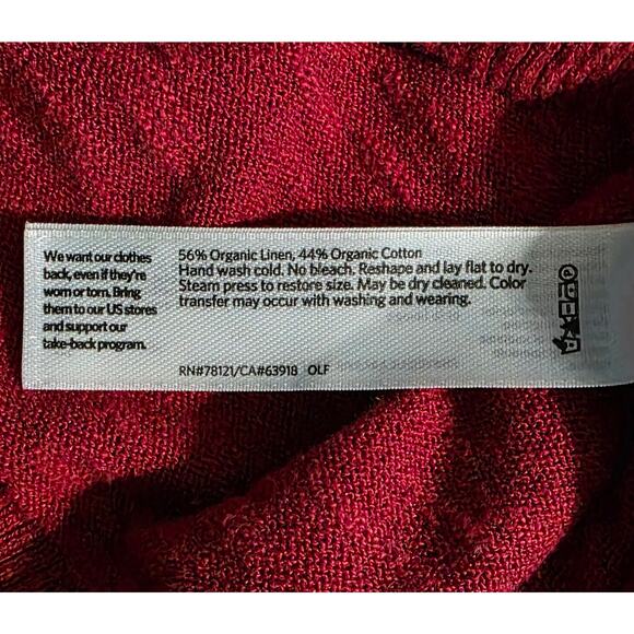 Eileen Fisher Linen Blend Red Sweater Size Small - Picture 5 of 6